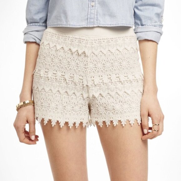 Express High Waisted Navy Blue Crochet Lace Shorts - Picture 8 of 10
